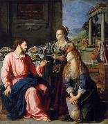 ALLORI Alessandro Museum art historic Christ with Maria and Marta oil on canvas
